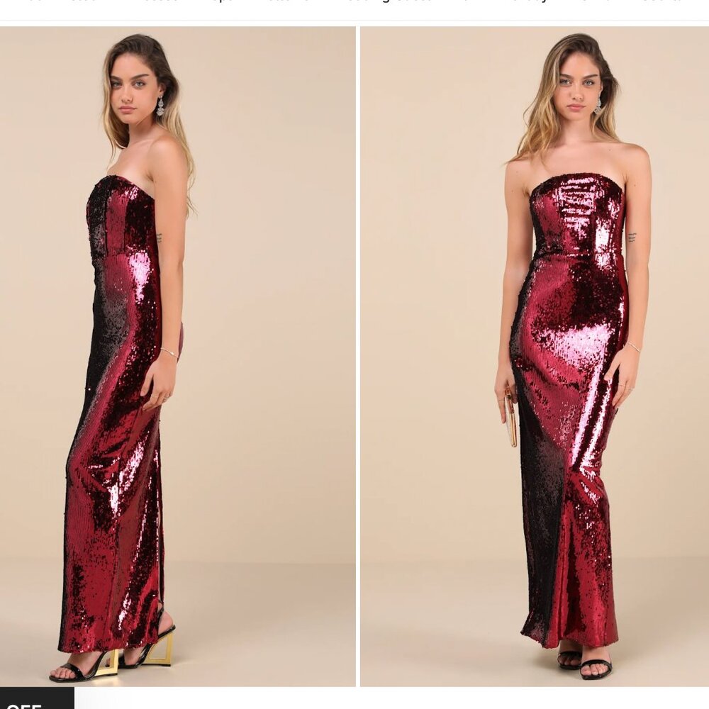 Lulus Dazzling Red Sequin Dress - Size L
